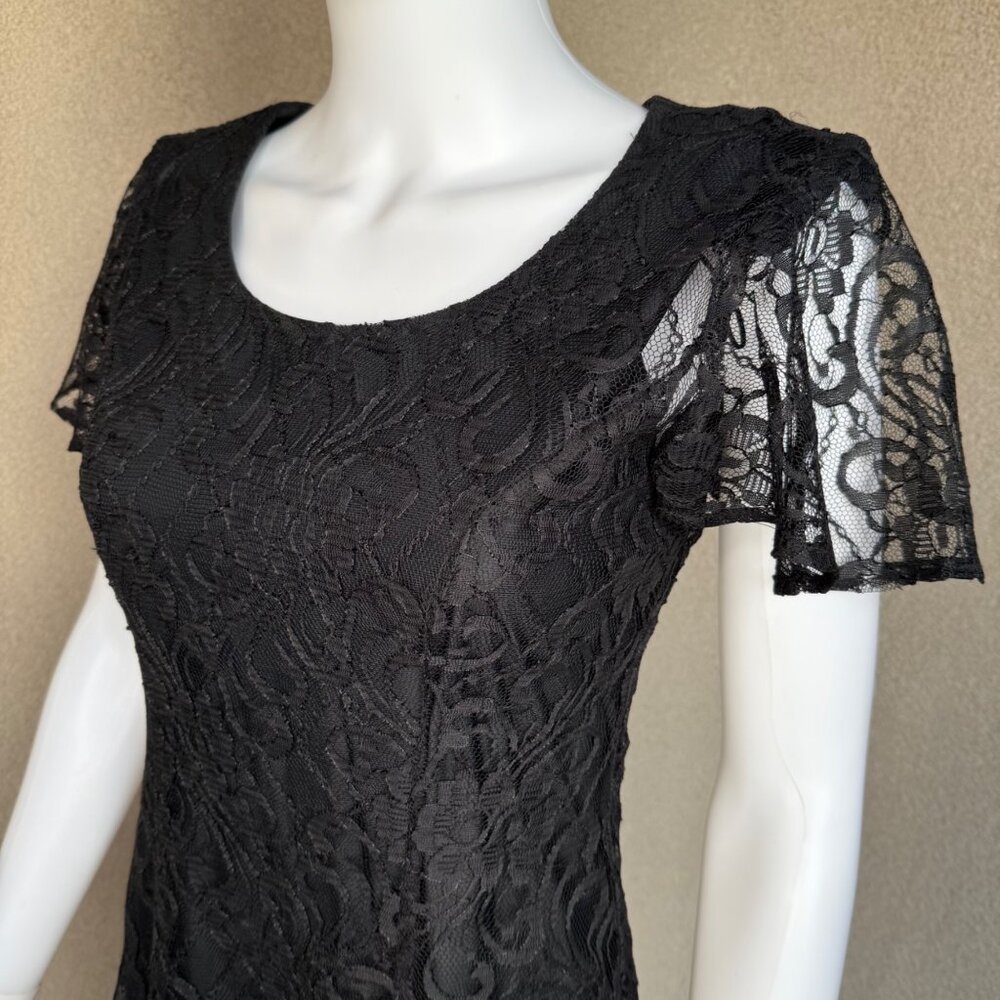 🖤Whimsigoth 90s Black Lace Mini Dream Dress🖤 - Picture 6 of 9